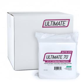 ULTIMATE 70® Polyester Sealed-Edge Cleanroom Wipes, Heavy Weight (140 GSM), 12