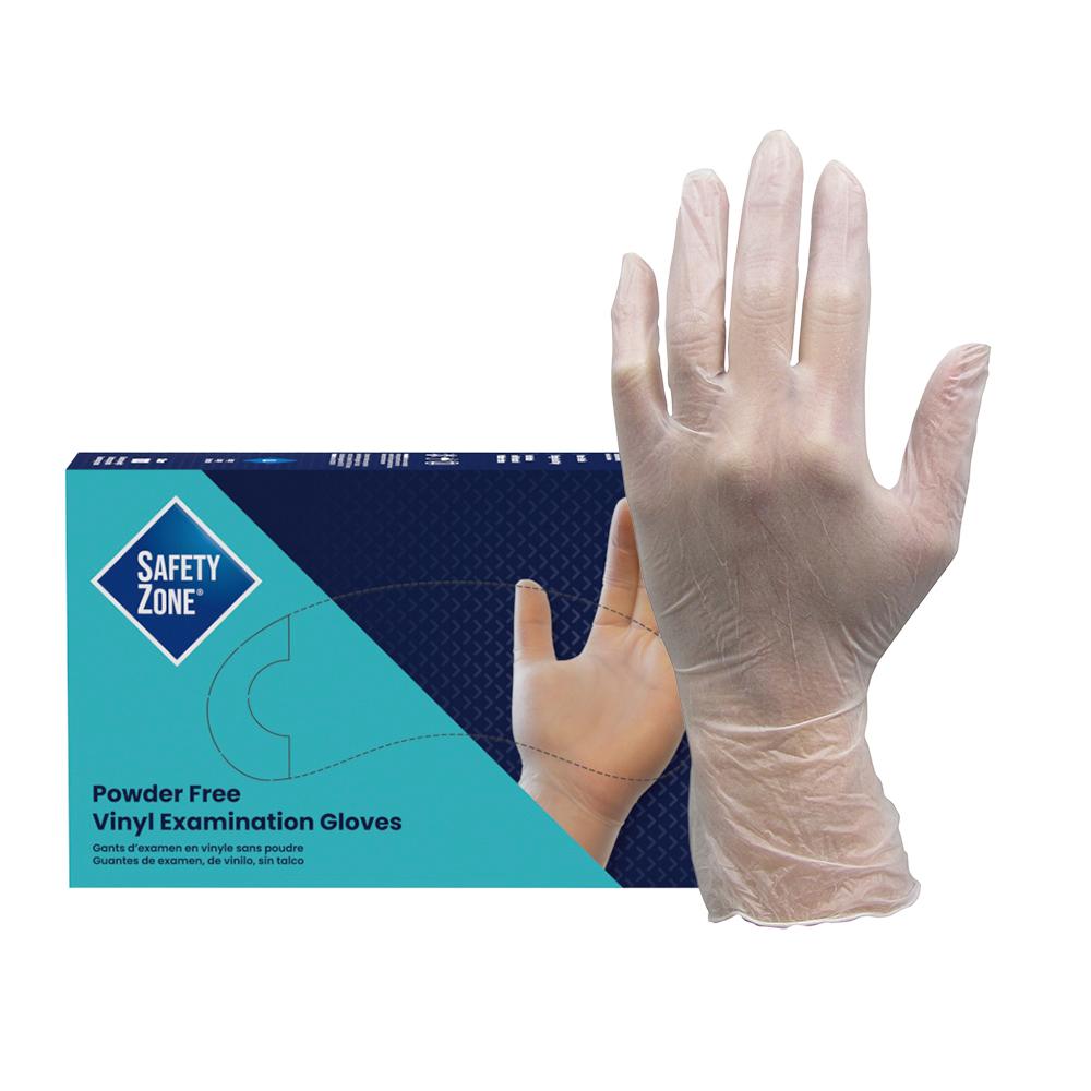 Safety Zone® VPF® Vinyl Powder-Free Exam Gloves, 10x90, Clear, 4 mil - XL VPF238