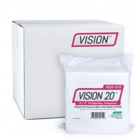 VISION 20® Polyester Knit Cleanroom Wipes, Heavy Weight (140 GSM), 12