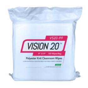 VISION 20® Polyester Knit Cleanroom Wipes, Heavy Weight (140 GSM), 9