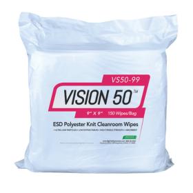 VISION 50™ Polyester ESD Cleanroom Wipes, Heavy Weight (140 GSM), 9