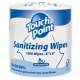 Touch Point® Hand Sanitizing Wipes, 1500/Roll - 2 Rolls/CS WS1500FF