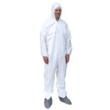 Microporous Disposable Coverall with Boots, White, 25/Case, L smp261 lg