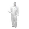 MICROPOROUS COVERALL, ELASTIC WRIST/ANKLES/HOOD-WHITE-MED