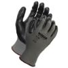 NITRILE FOAM COATED GLOVE, POLYESTER SHELL, GRY/BLK, 13G, S